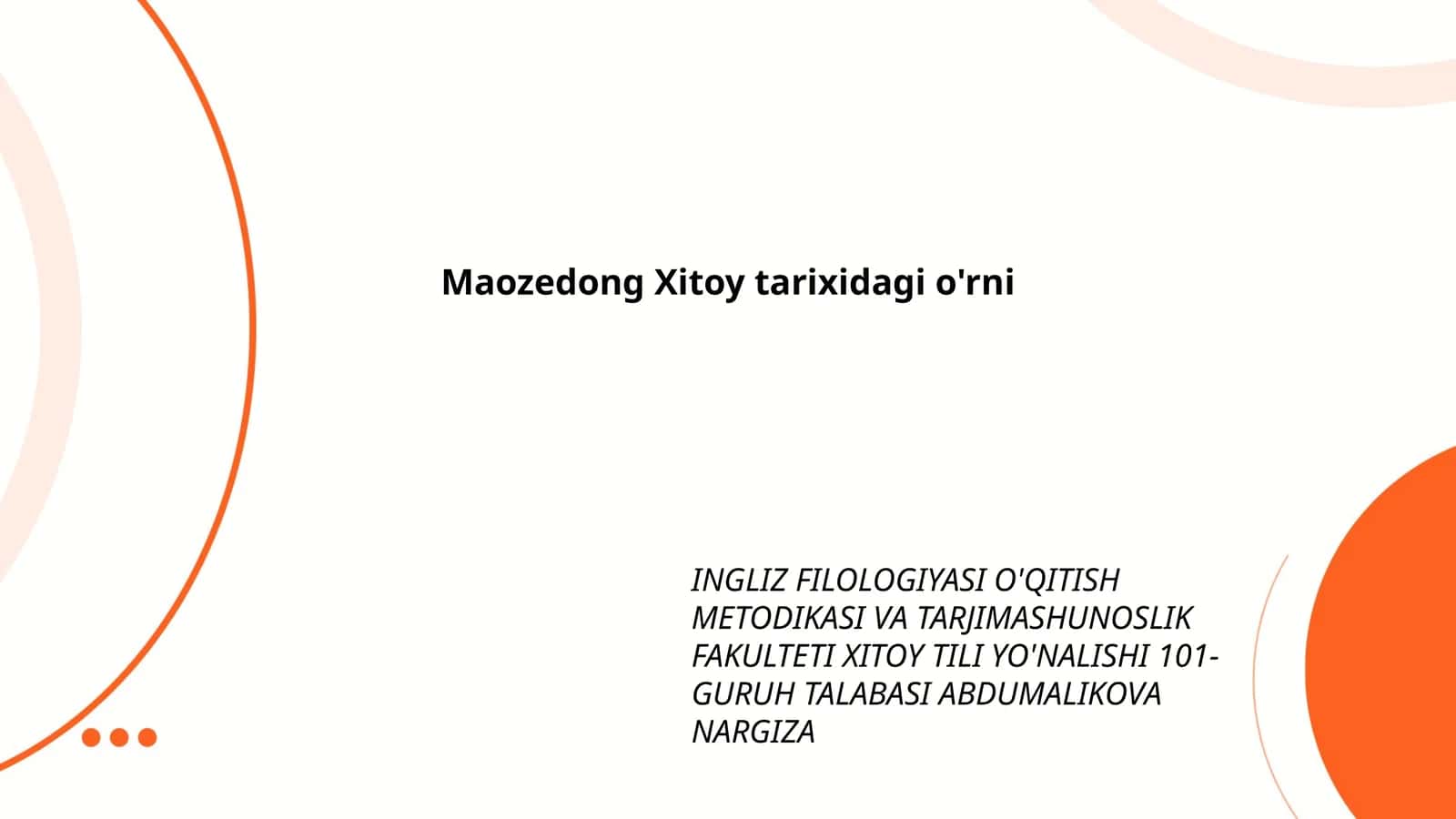 Maozedong Xitoy tarixidagi o'rni