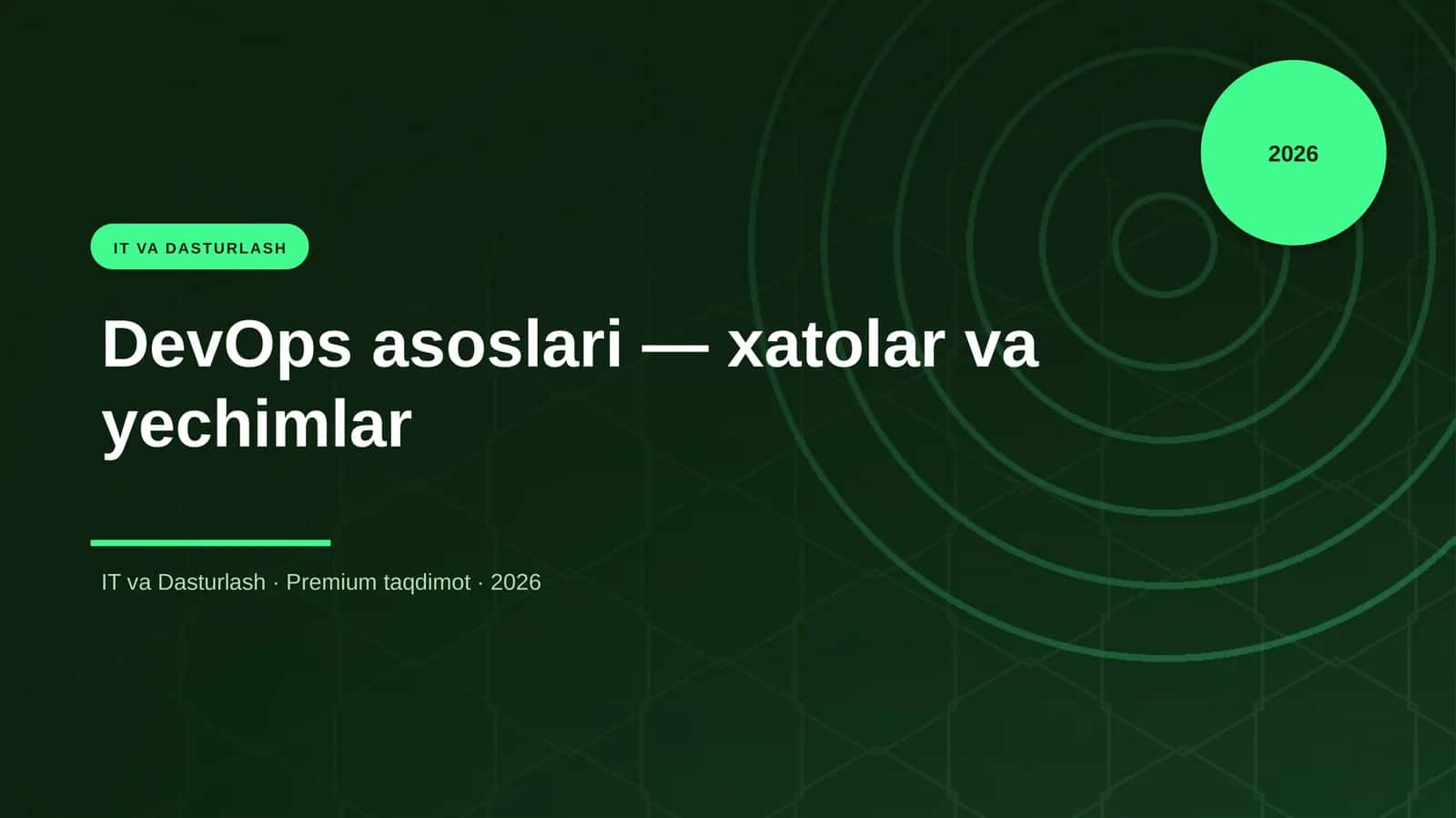 DevOps asoslari — xatolar va yechimlar