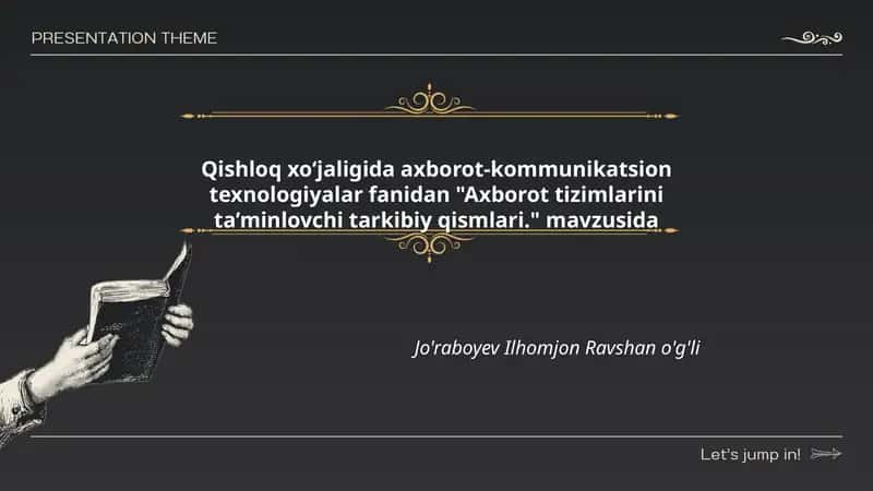 Axborot tizimlarini ta’minlovchi tarkibiy qismlari