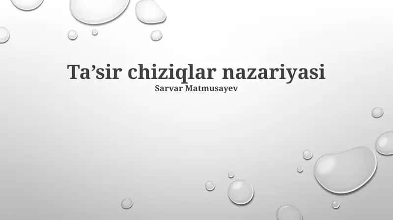 Ta’sir chiziqlar nazariyasi