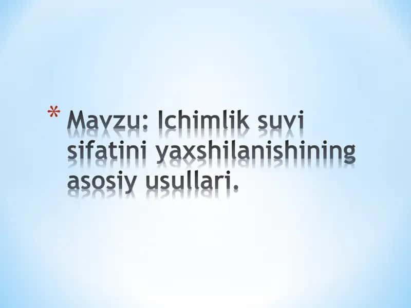 Suvni tozalash