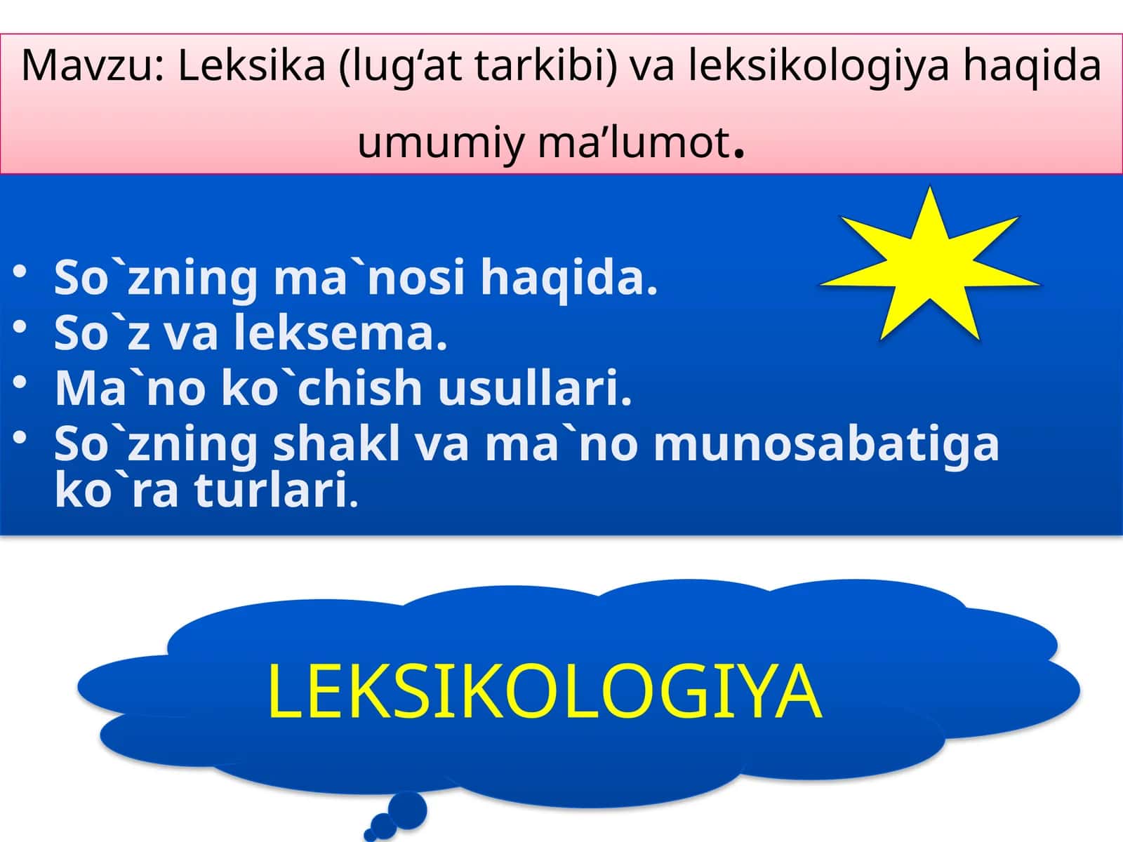 Leksikologiya