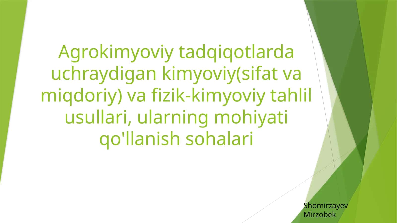 Agrokimyoviy tadqiqotlarda