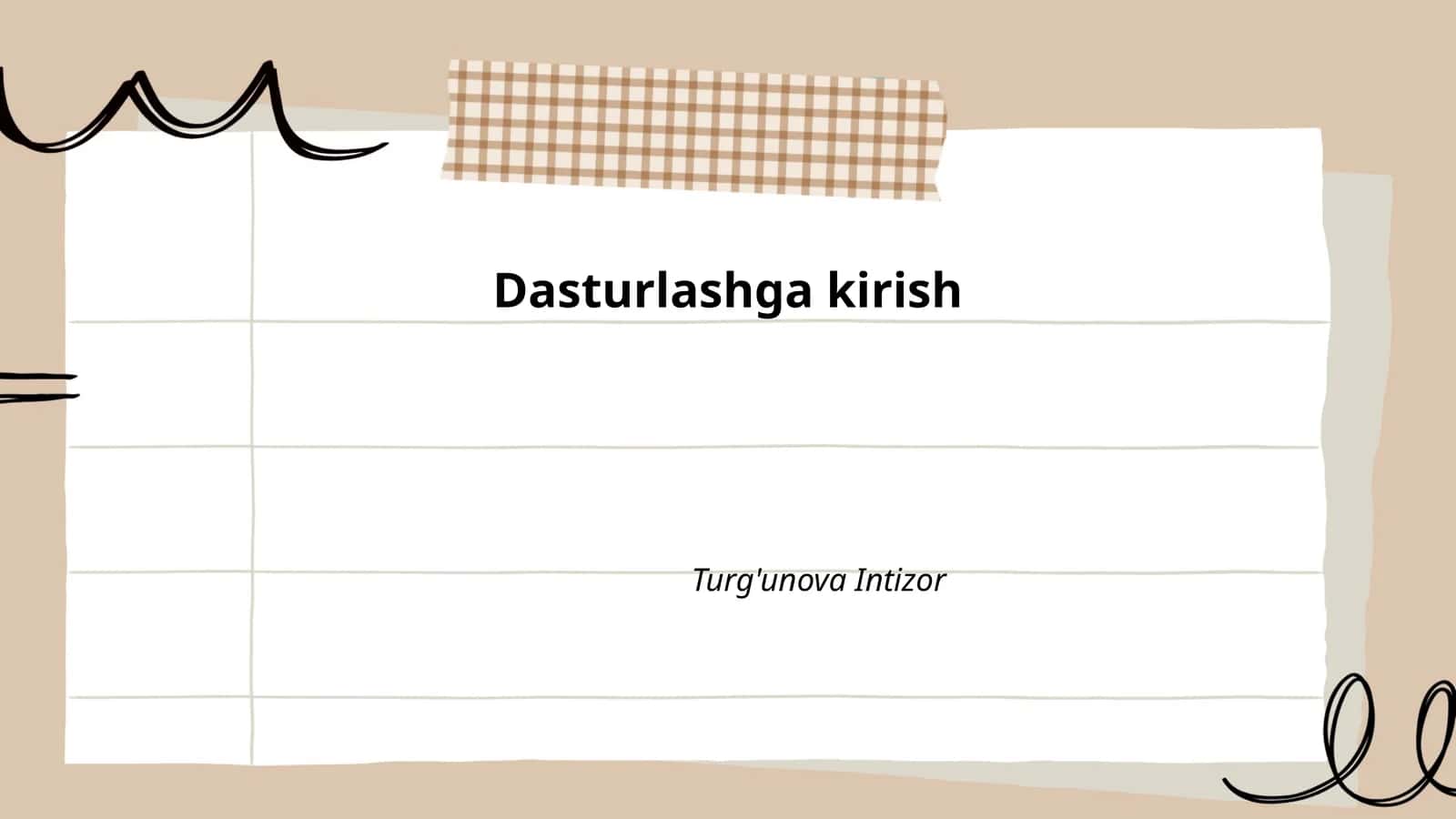Dasturlashga kirish