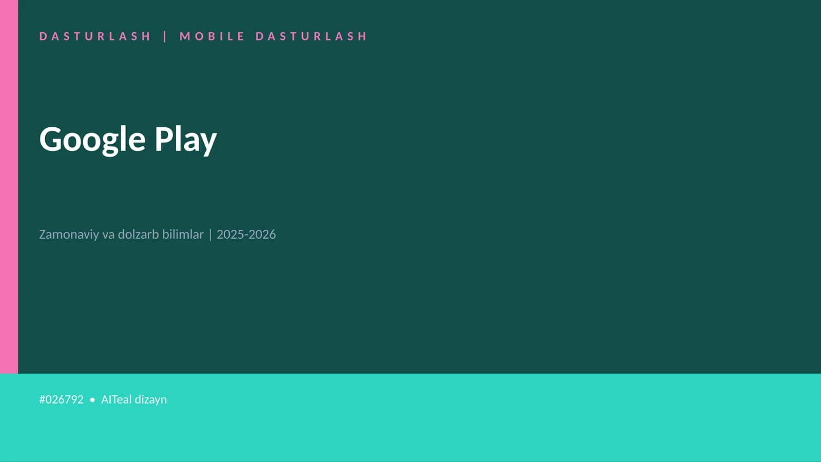 MOBILE DASTURLASH