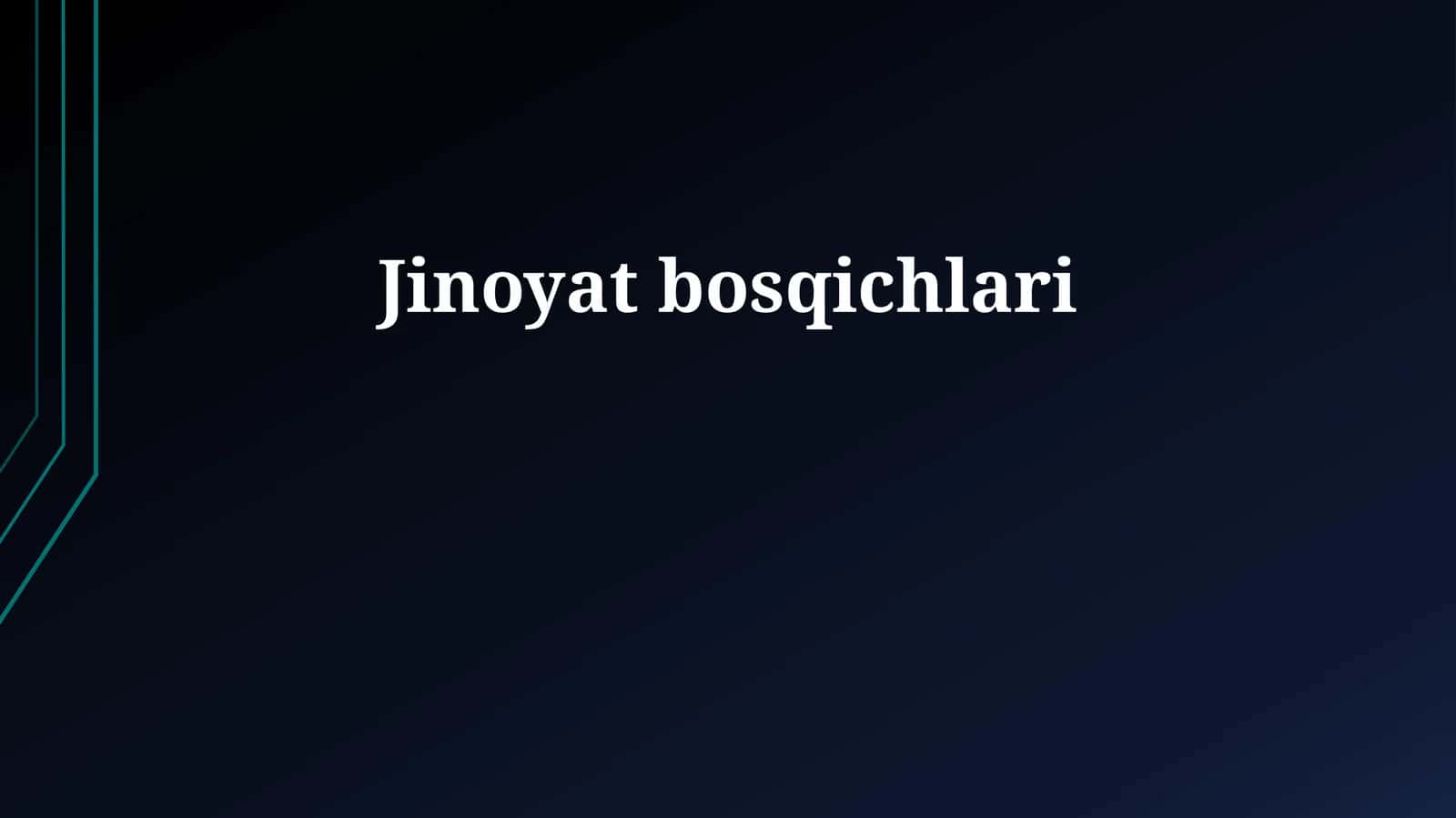 Jinoyat bosqichlari