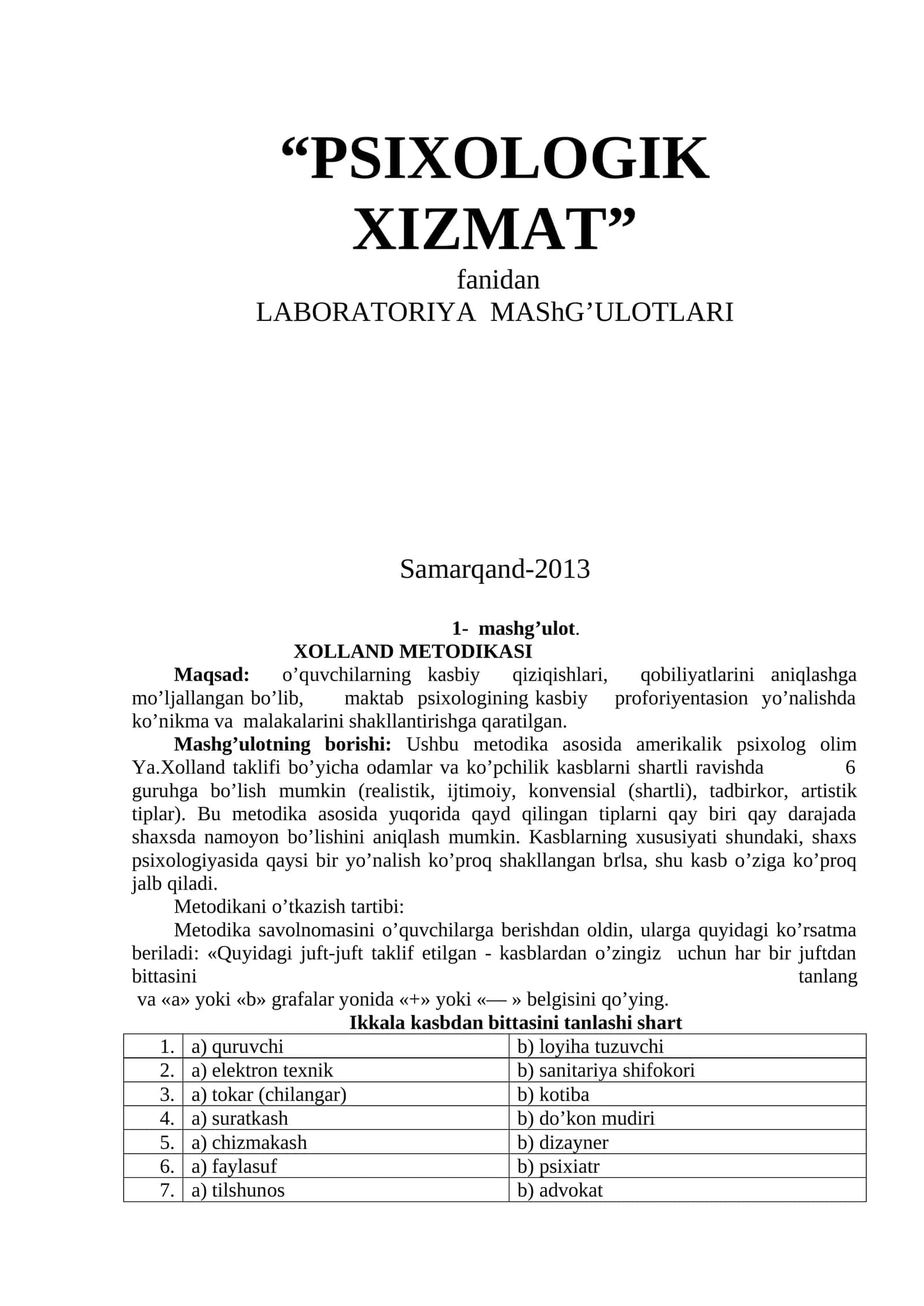 PSIXOLOGIK XIZMAT