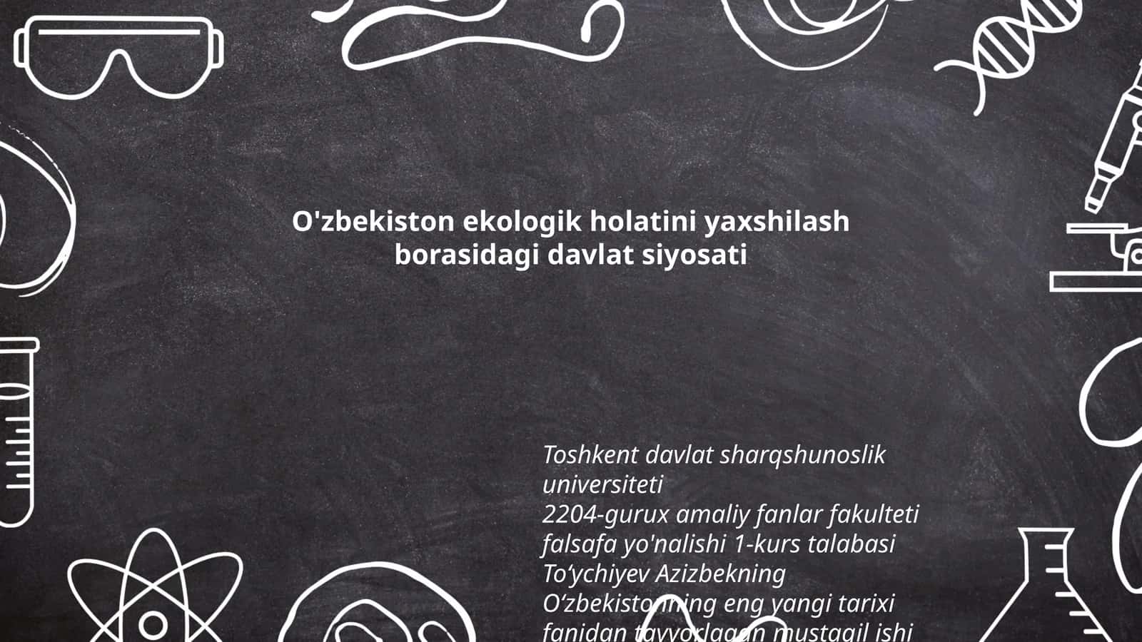 Oʻzbekistonning eng yangi tarixi fanidan tayyorlagan mustaqil ishi