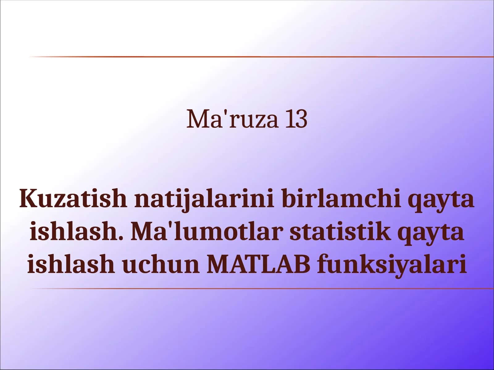 kuzatish natijalarini qayta ishlash