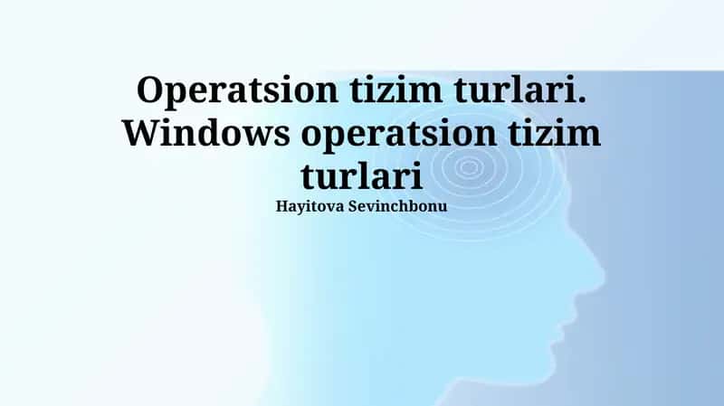 Windows operatsion tizimlari