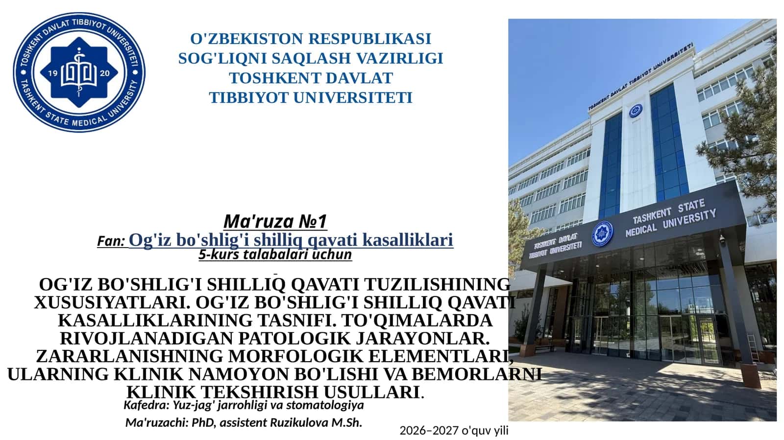Og'iz bo'shlig'i shilliq qavati kasalliklari