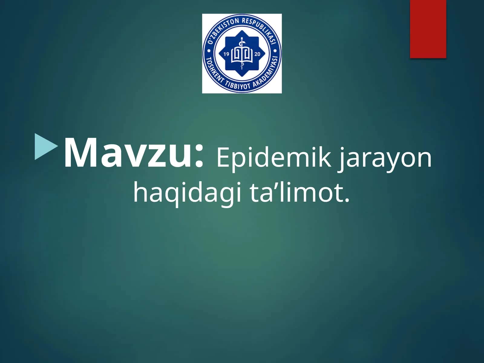 Epidemik jarayon haqida gi‘limot