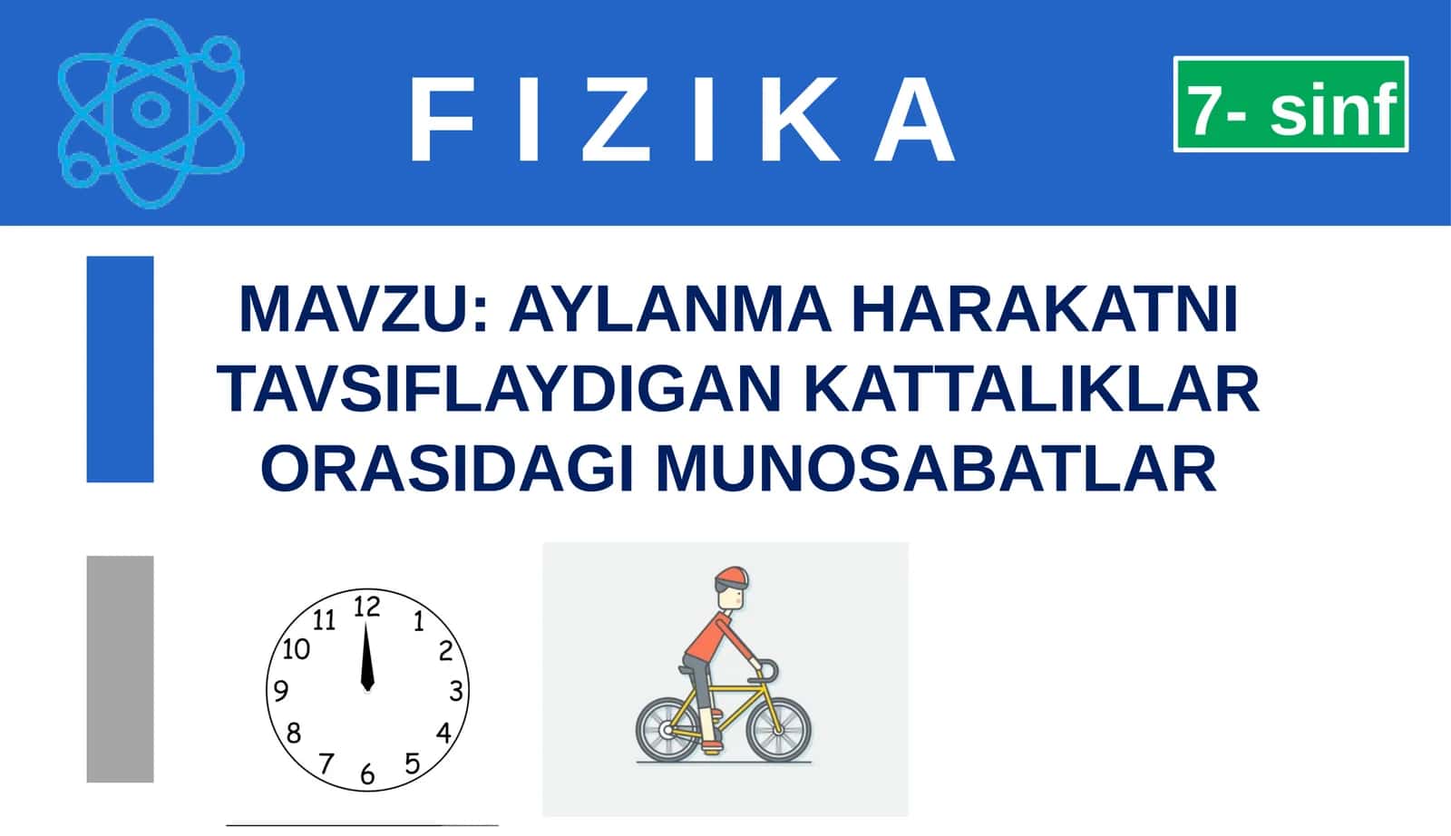 AYLANMA HARAKATNI TAVSIFLAYDIGAN KATTALIKLAR ORASIDAGI MUNOSABATLAR