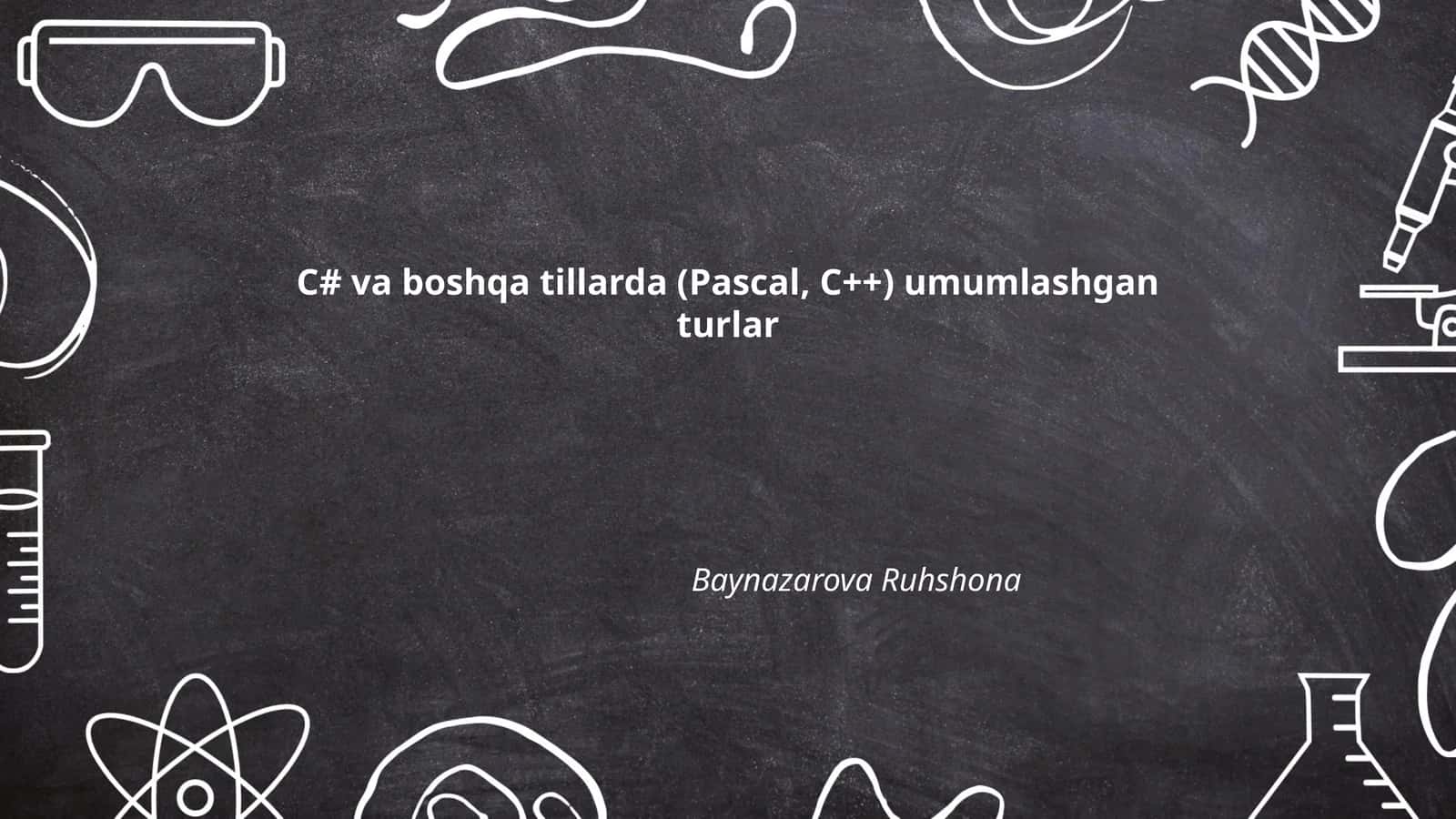 Ma'lumot turlari (Data Types)