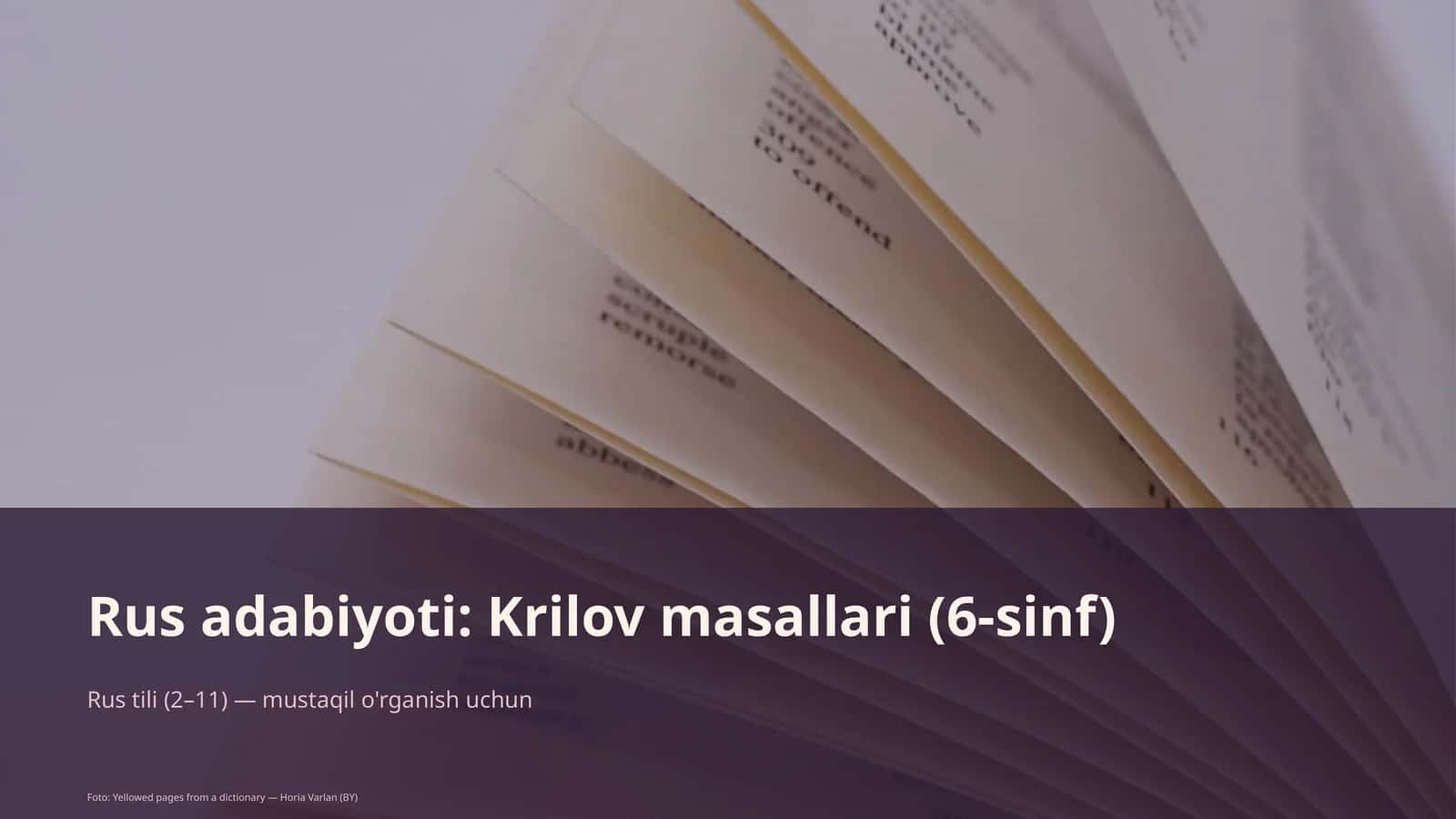 Krilov masallari (6-sinf)