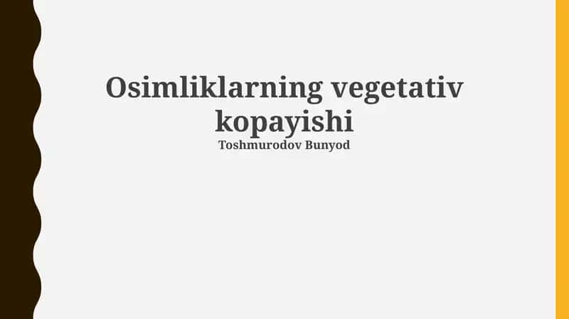 Vegetativ ko'paytirish