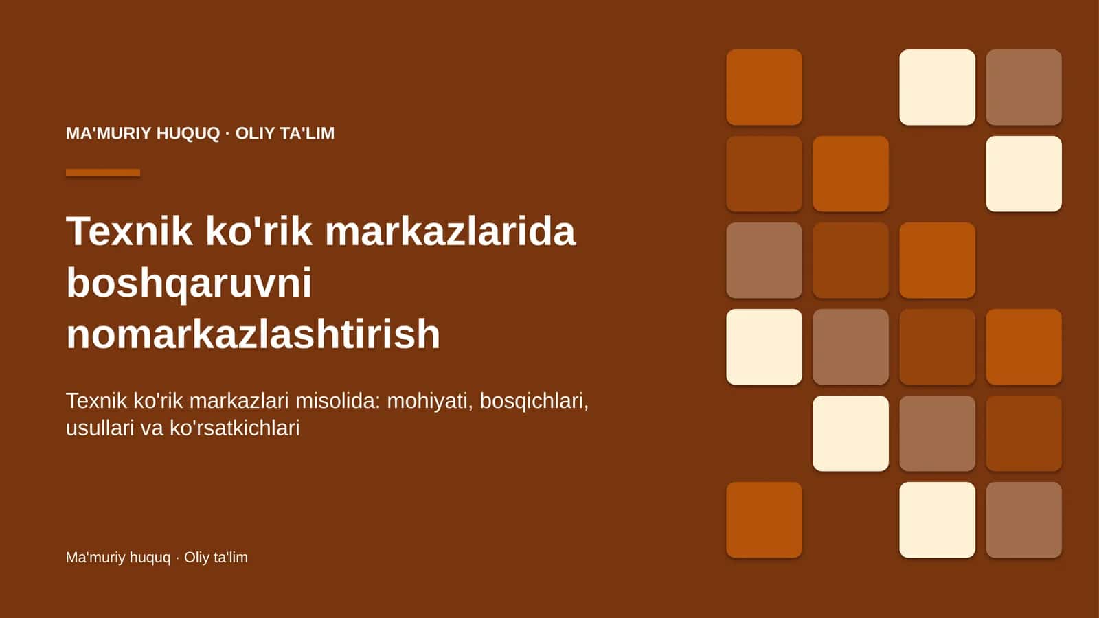 texnik ko'rik markazlarida boshqaruvni nomarkazlashtirish 1542