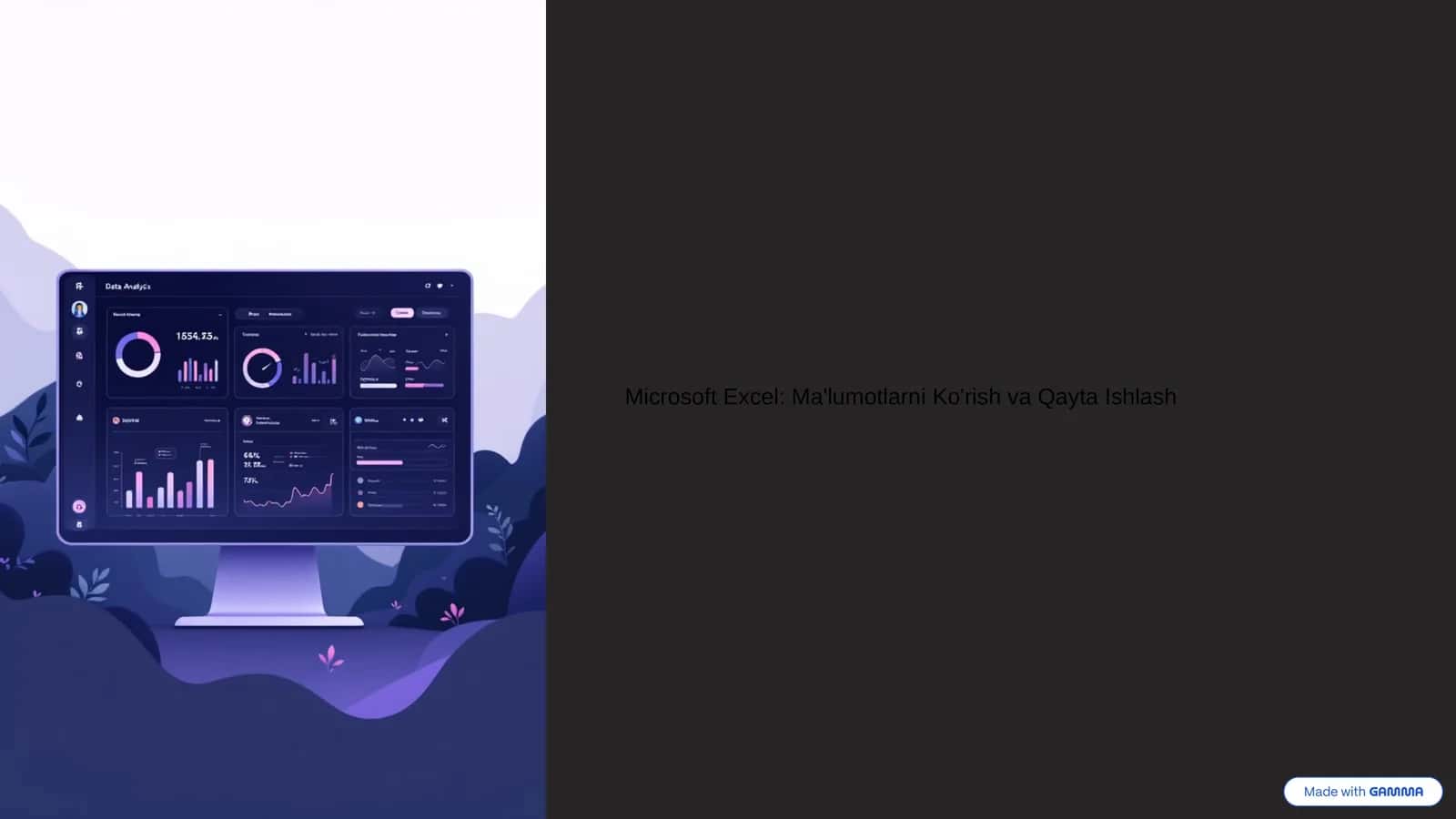Microsoft Excel: Ma'lumotlarni Ko'rish va Qayta Ishlash