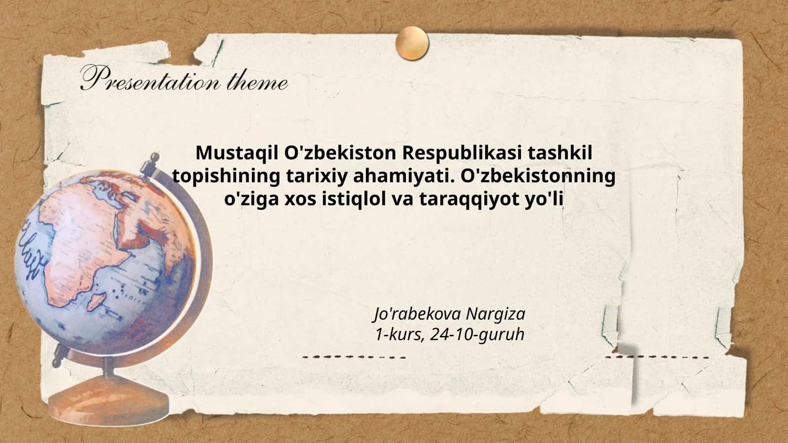 O'zbekiston Respublikasi Tashkil Topishi Tarixiy Ahamiyati