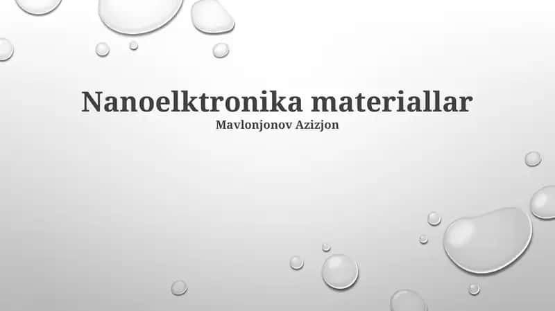 Nanoelktronika materiallar