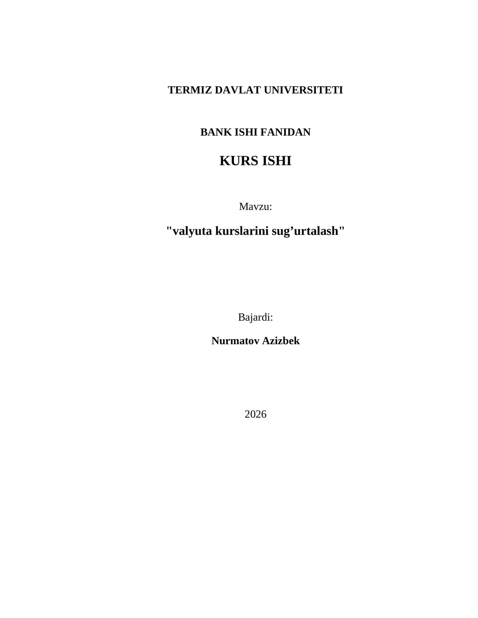 valyuta kurslarini sug’urtalash