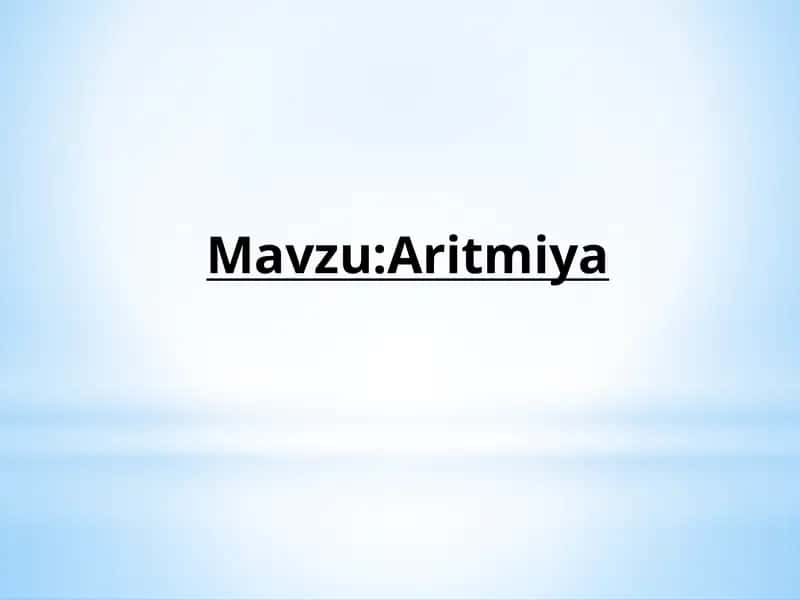 Aritmiya
