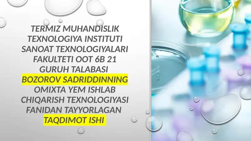 Оmixta yеmni don zaxiralari zararkunandalari bilan zararlanganligini aniqlash