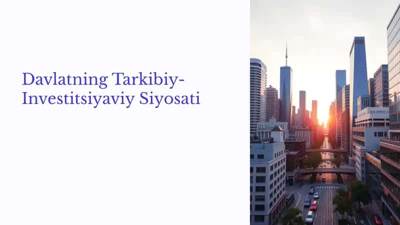 Davlatning Tarkibiy-Investitsiyaviy Siyosati