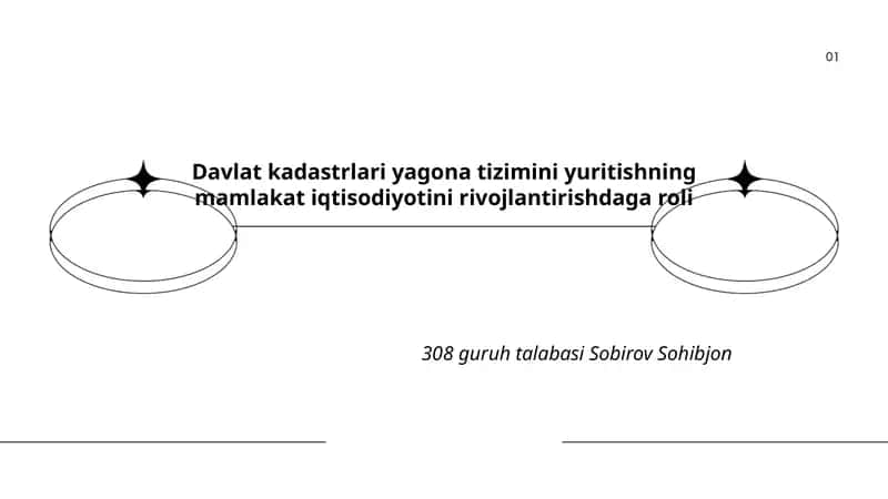 Davlat kadastrlari yagona tizimini yuritishning mamlakat iqtisodiyotini rivojlantirishdaga roli