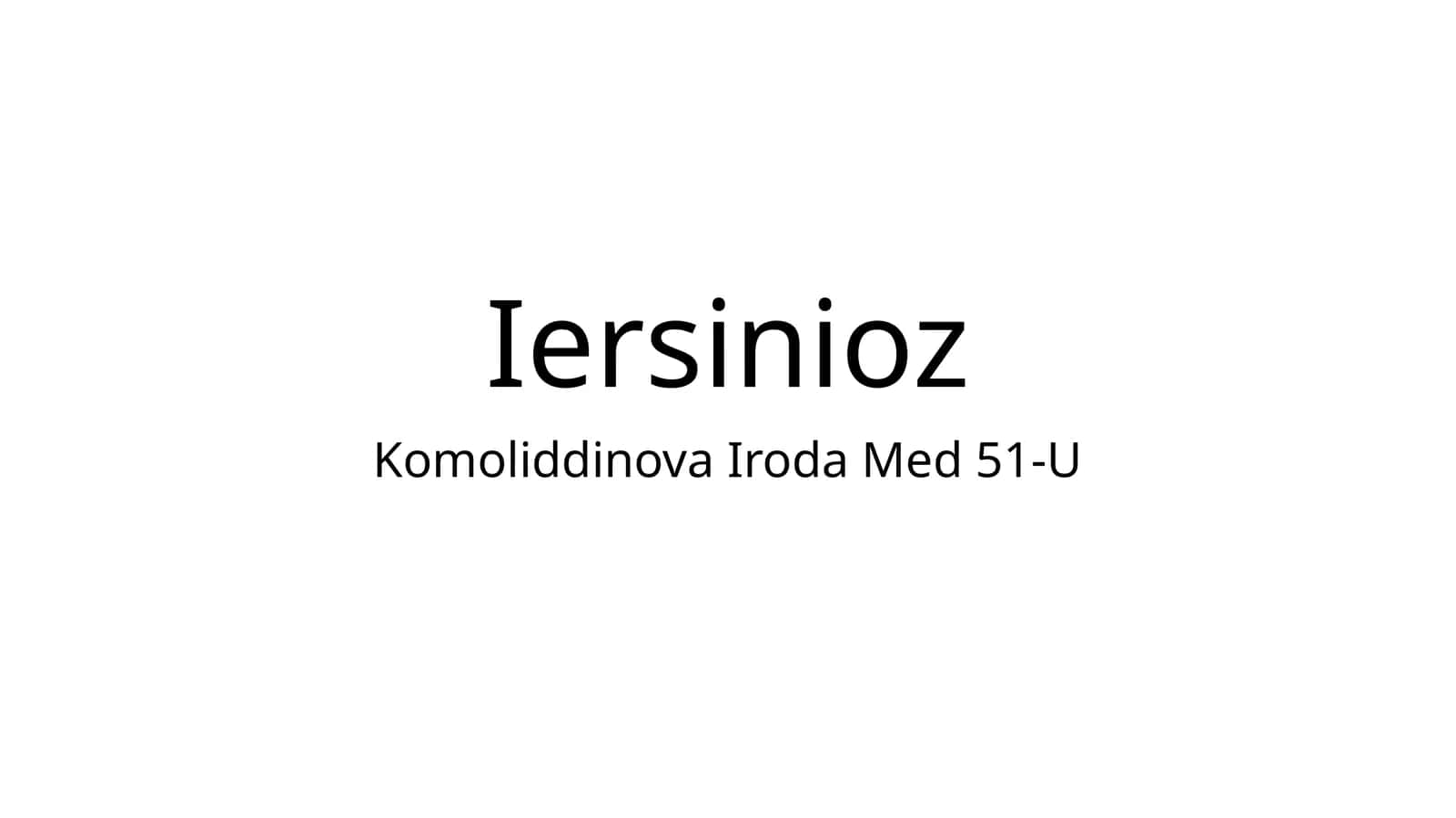Iersinioz