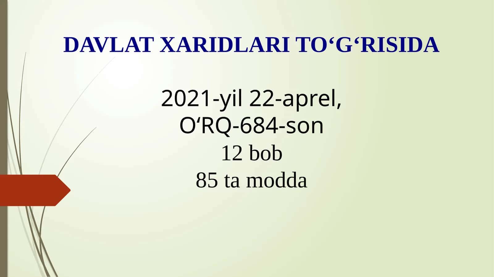 Davlat xaridlari to‘g‘risida