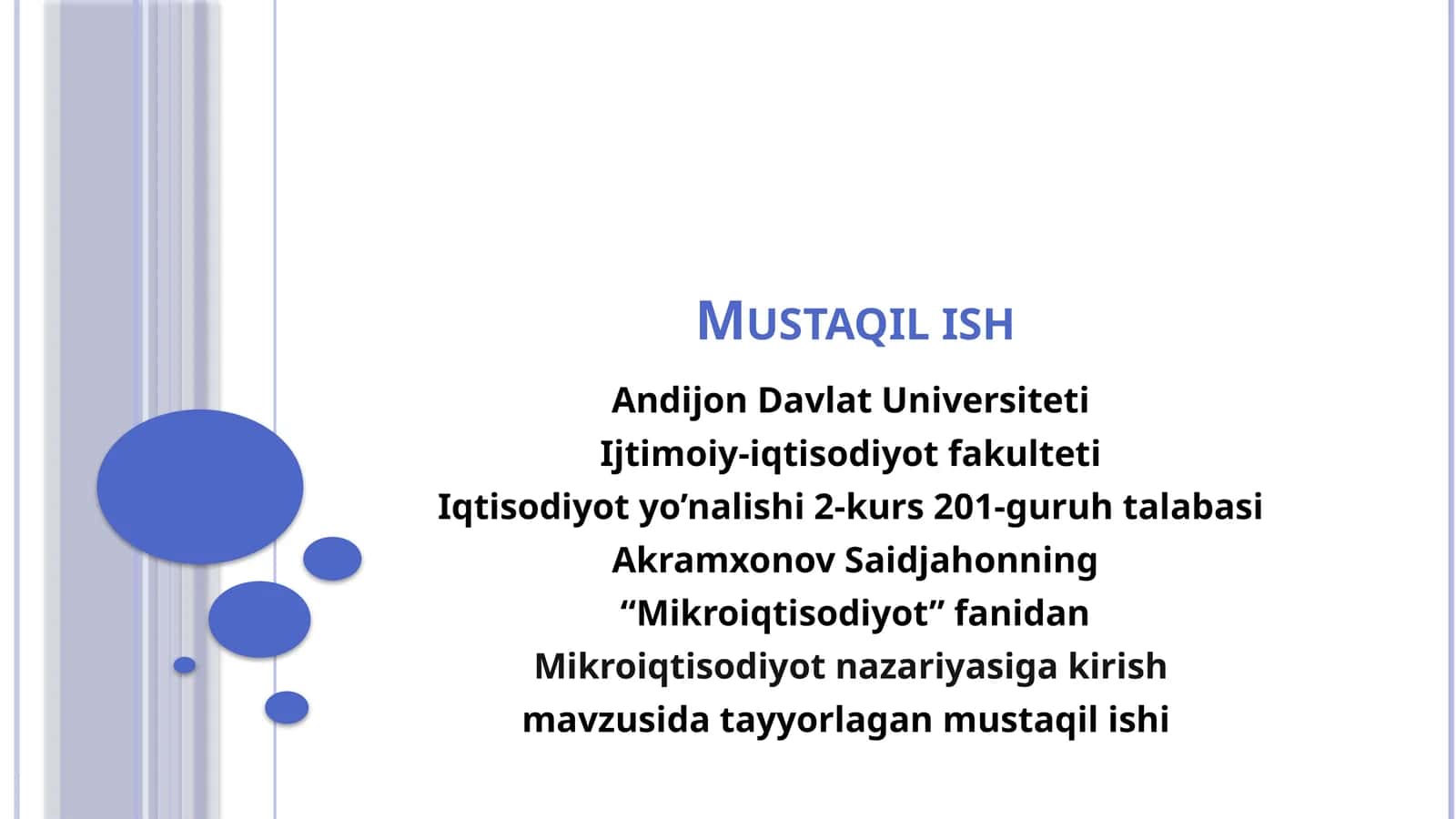 Mikroiqtisodiyot nazariyasiga kirish