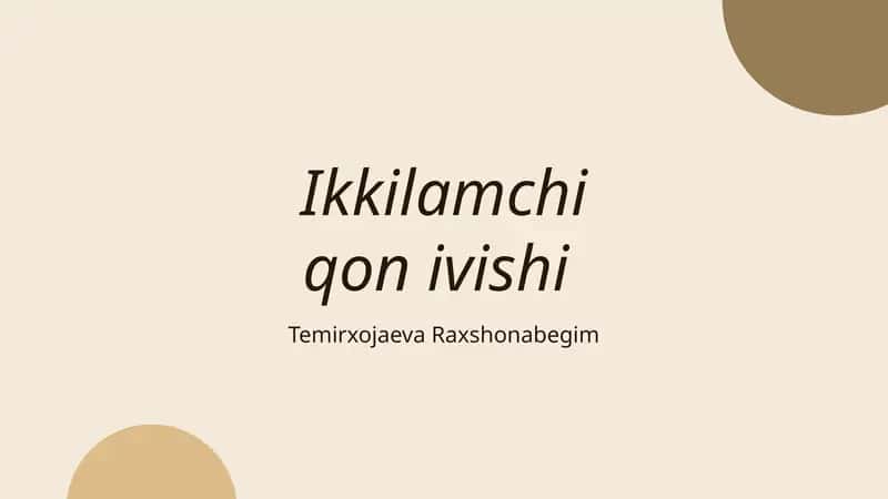 KOAGULYATSIYA (QON IVISHI)