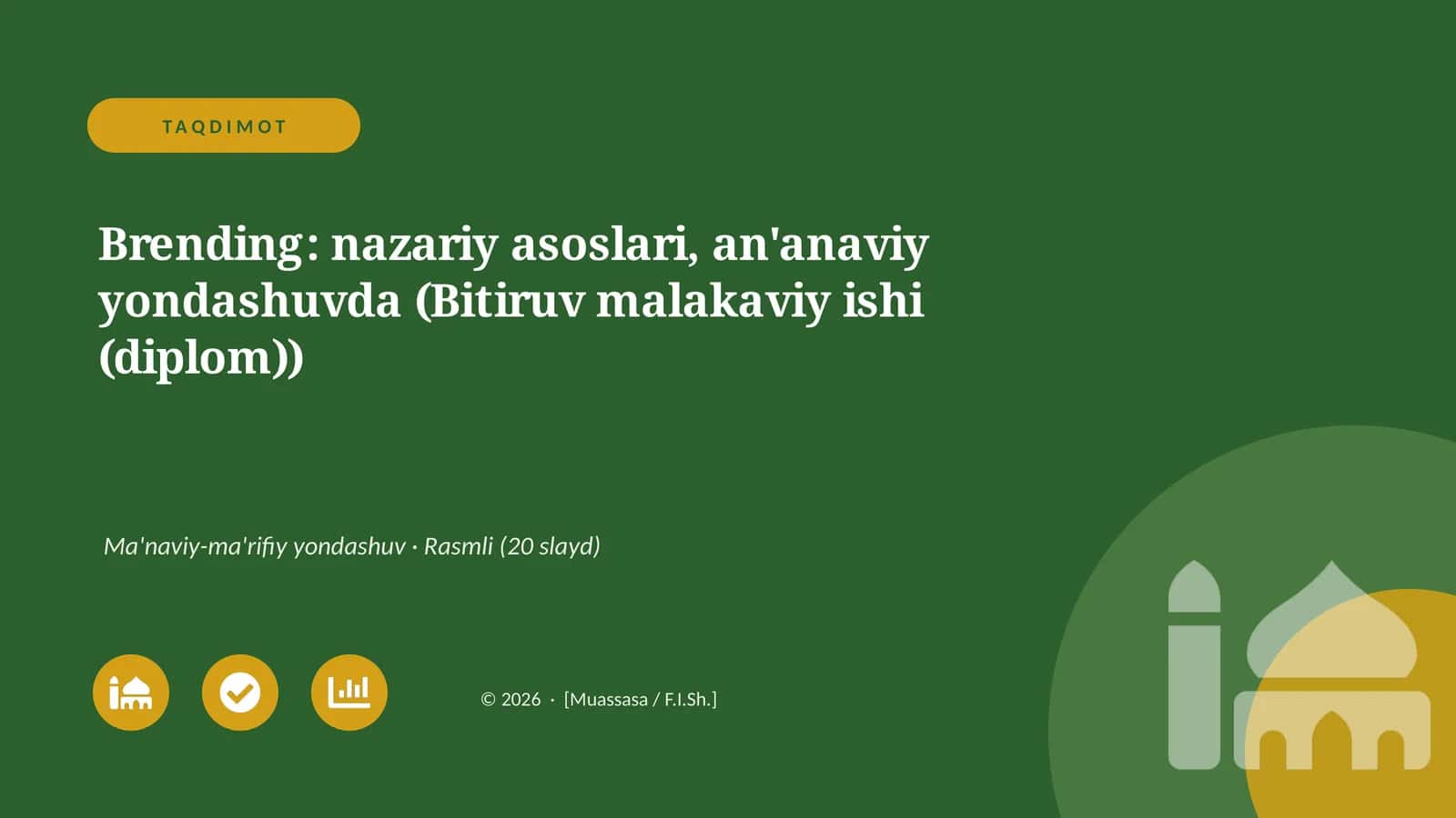 Brending: nazariy asoslari, an'anaviy yondashuvda (Bitiruv malakaviy ishi (diplom))