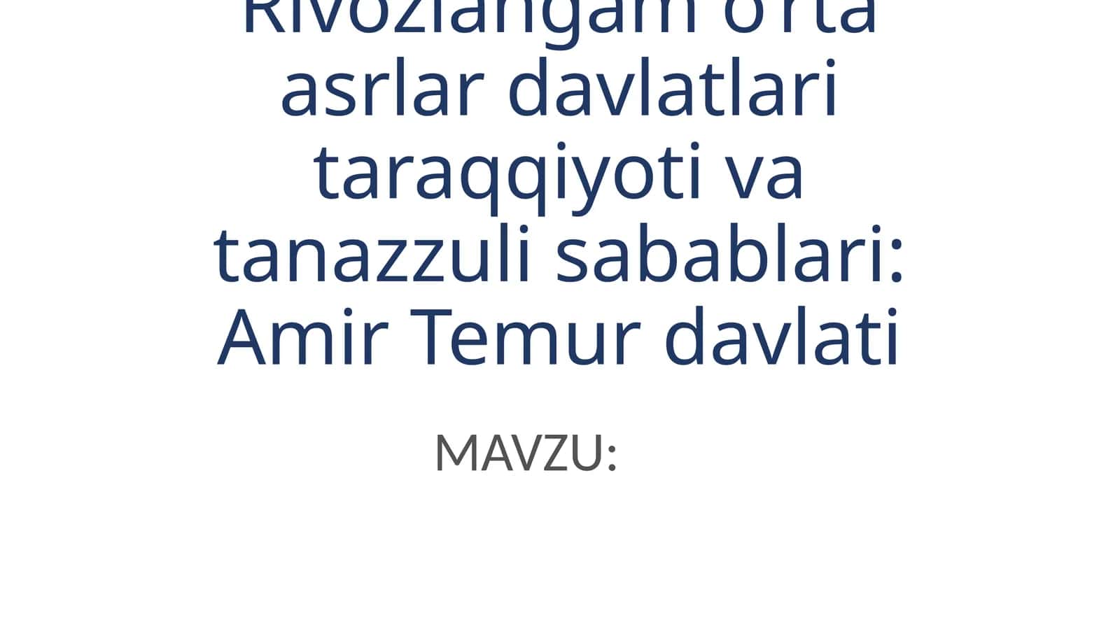 Amir Temur Davlati
