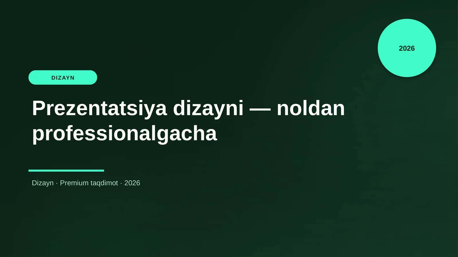 Prezentatsiya dizayni — noldan professionalgacha