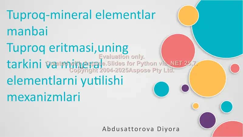 Tuproq-mineral elementlar manbai