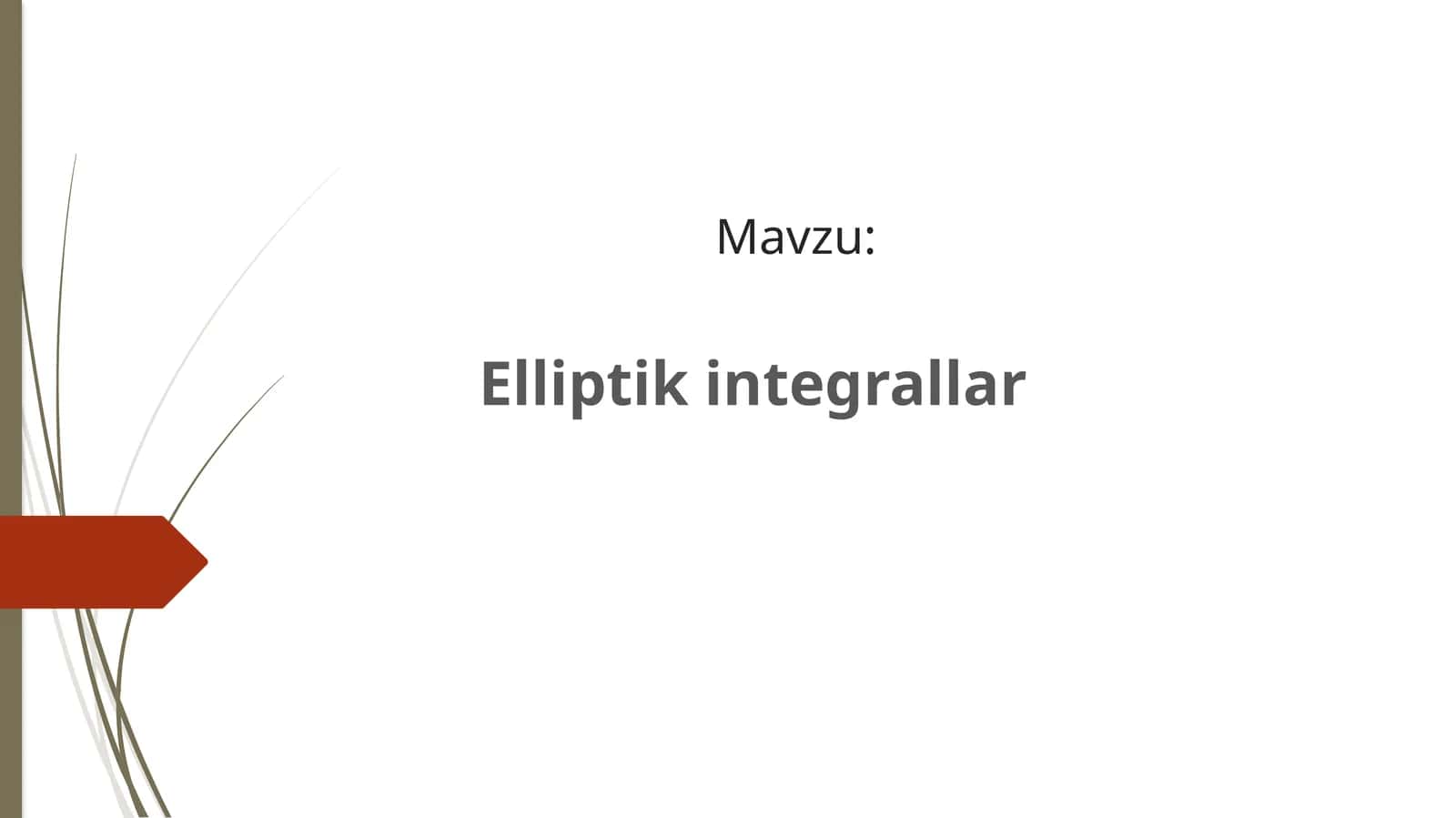 Elliptik integrallar