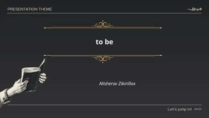 Forms of the Verb "To Be" (Mavzu: To be)