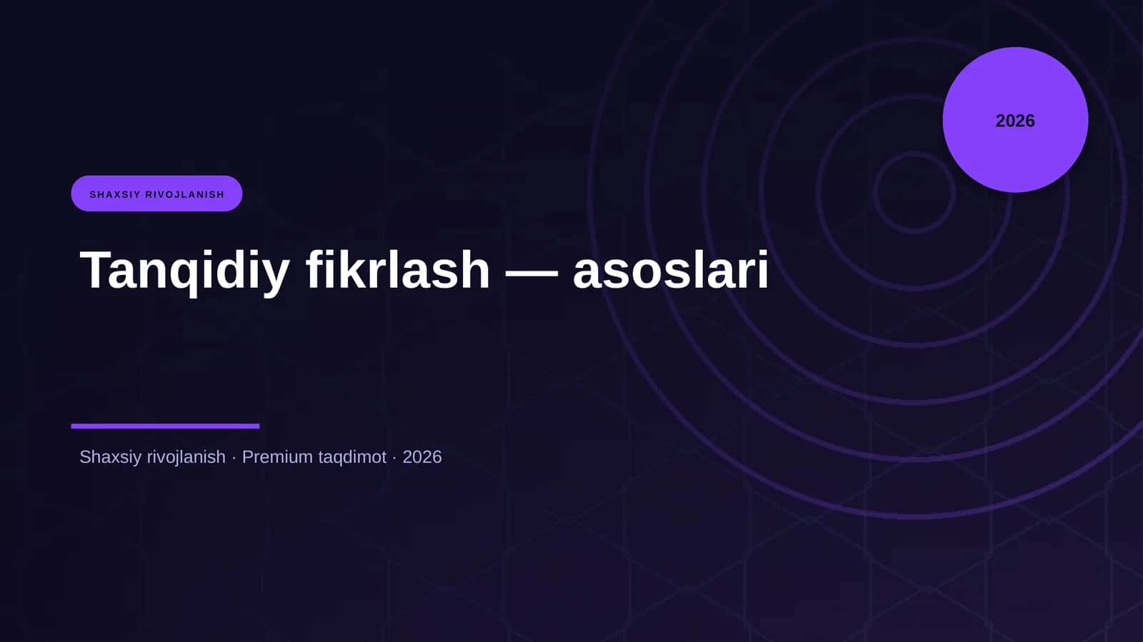 Tanqidiy fikrlash — asoslari