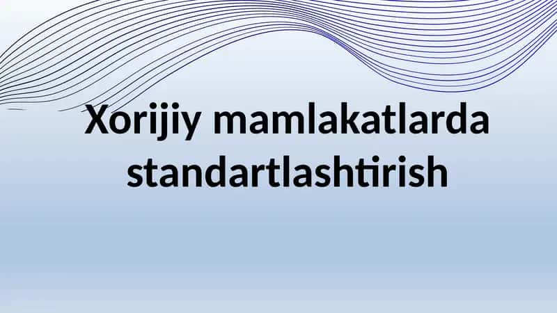 Xalqaro standartlashtirish