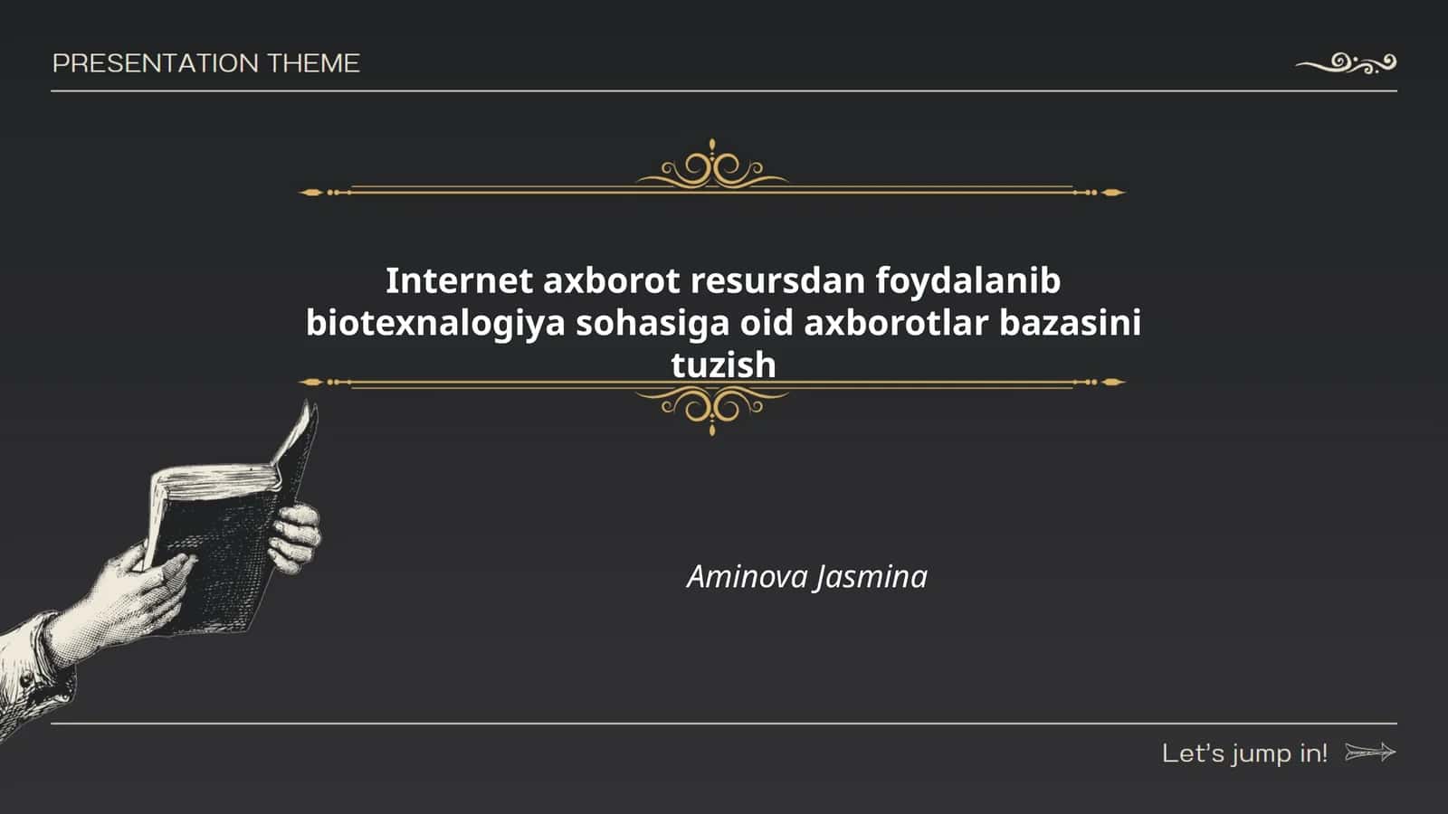 Internet axborot resursdan foydalanib biotexnalogiya sohasiga oid axborotlar bazasini tuzish