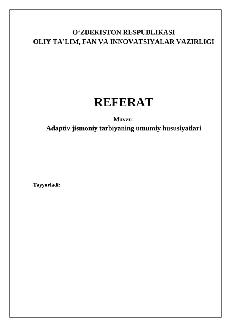 Adaptiv jismoniy tarbiya