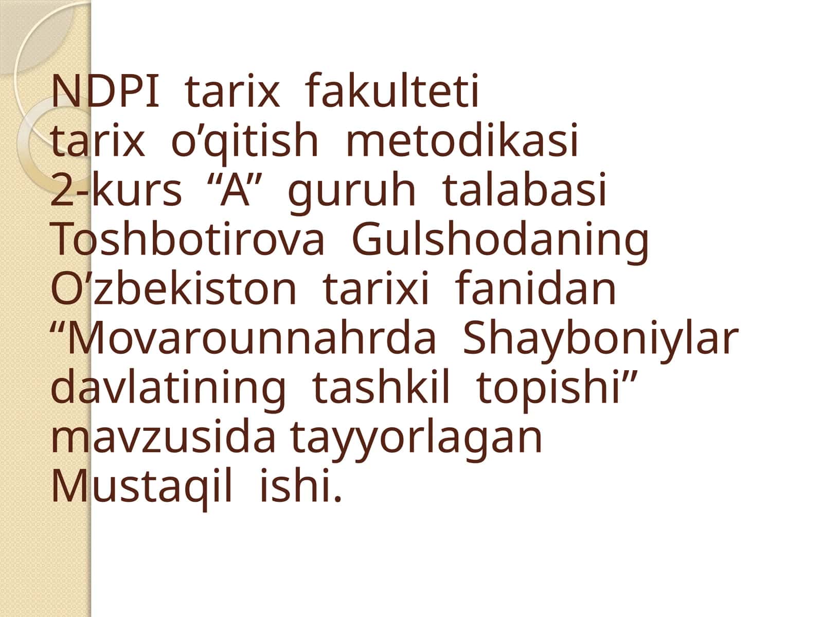 Movarounnahrda Shayboniylar davlatining tashkil topishi