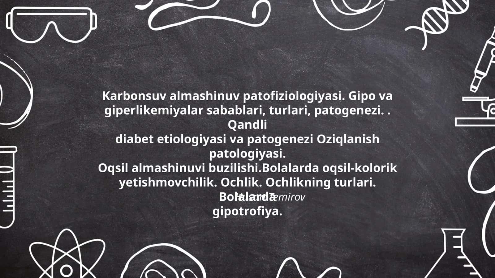 Karbonsuv almashinuv patofiziologiyasi