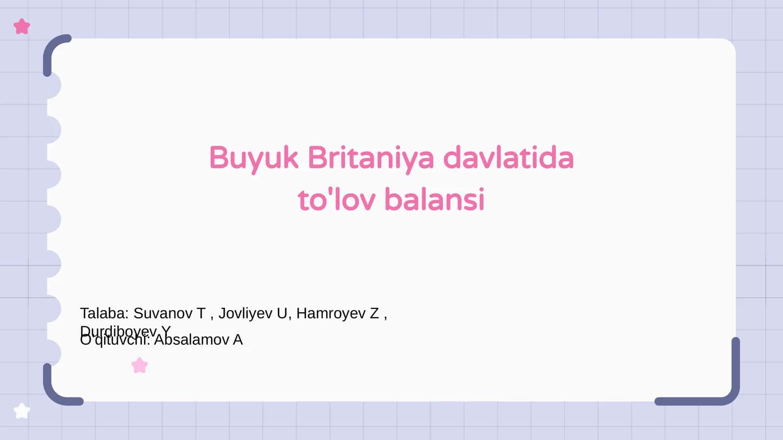 Buyuk Britaniya davlatida to'lov balansi
