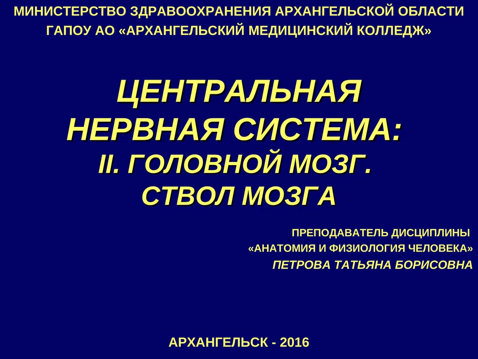 ГОЛОВНОЙ МОЗГ.СТВОЛ МОЗГА