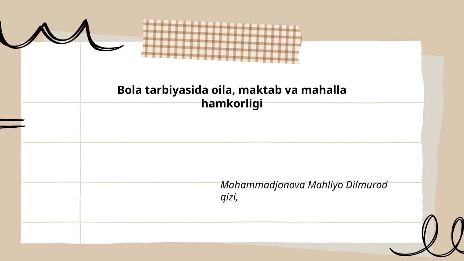 Oilada tarbiya asoslari