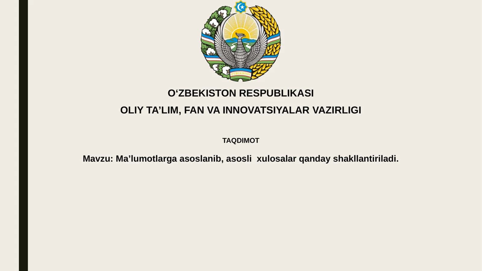 Maʼlumotlargaasoslanib,asoslixulosalarqandayshakllantiriladi