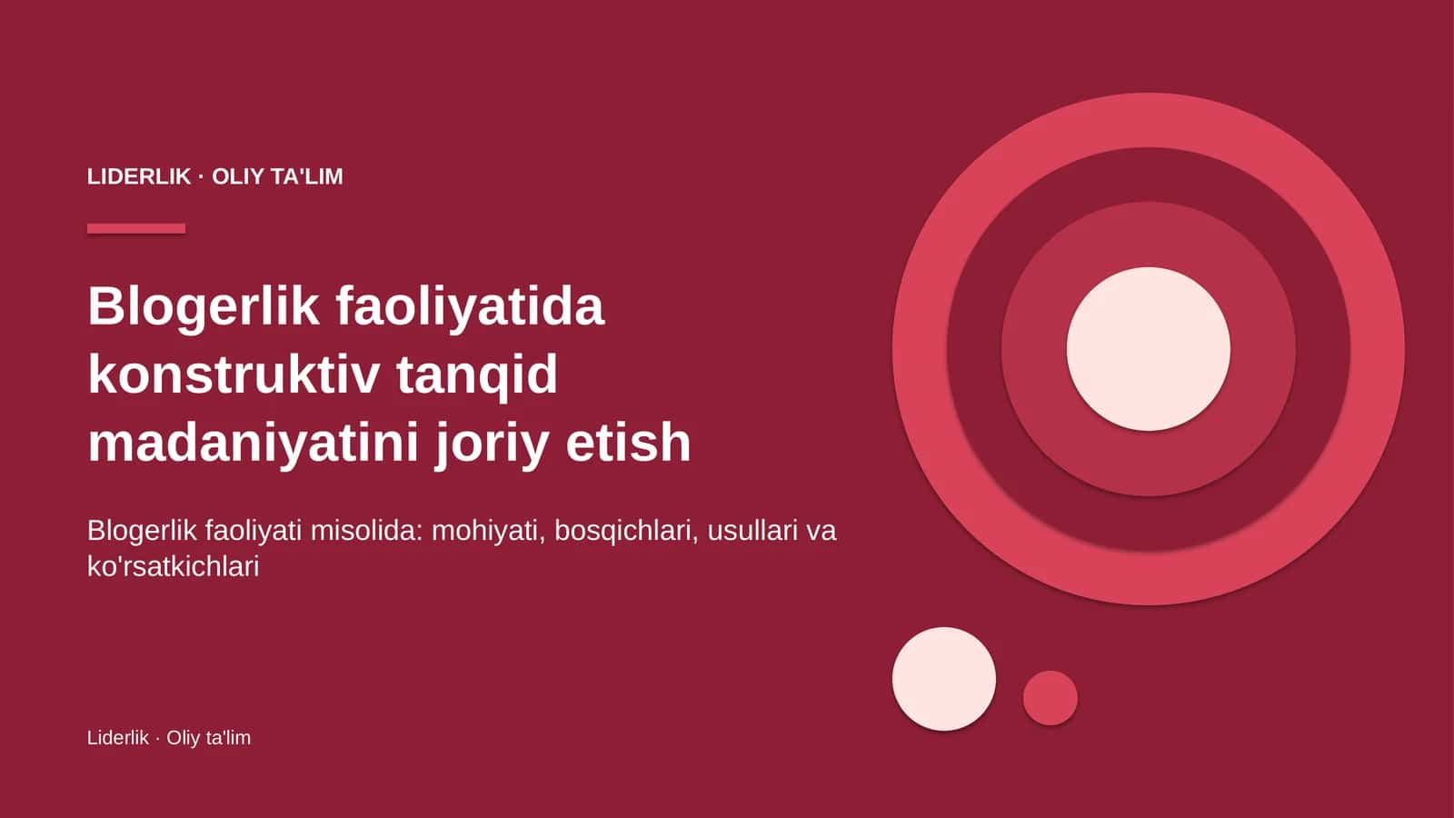 Blogerlik faoliyatida konstruktiv tanqid madaniyatini joriy etish